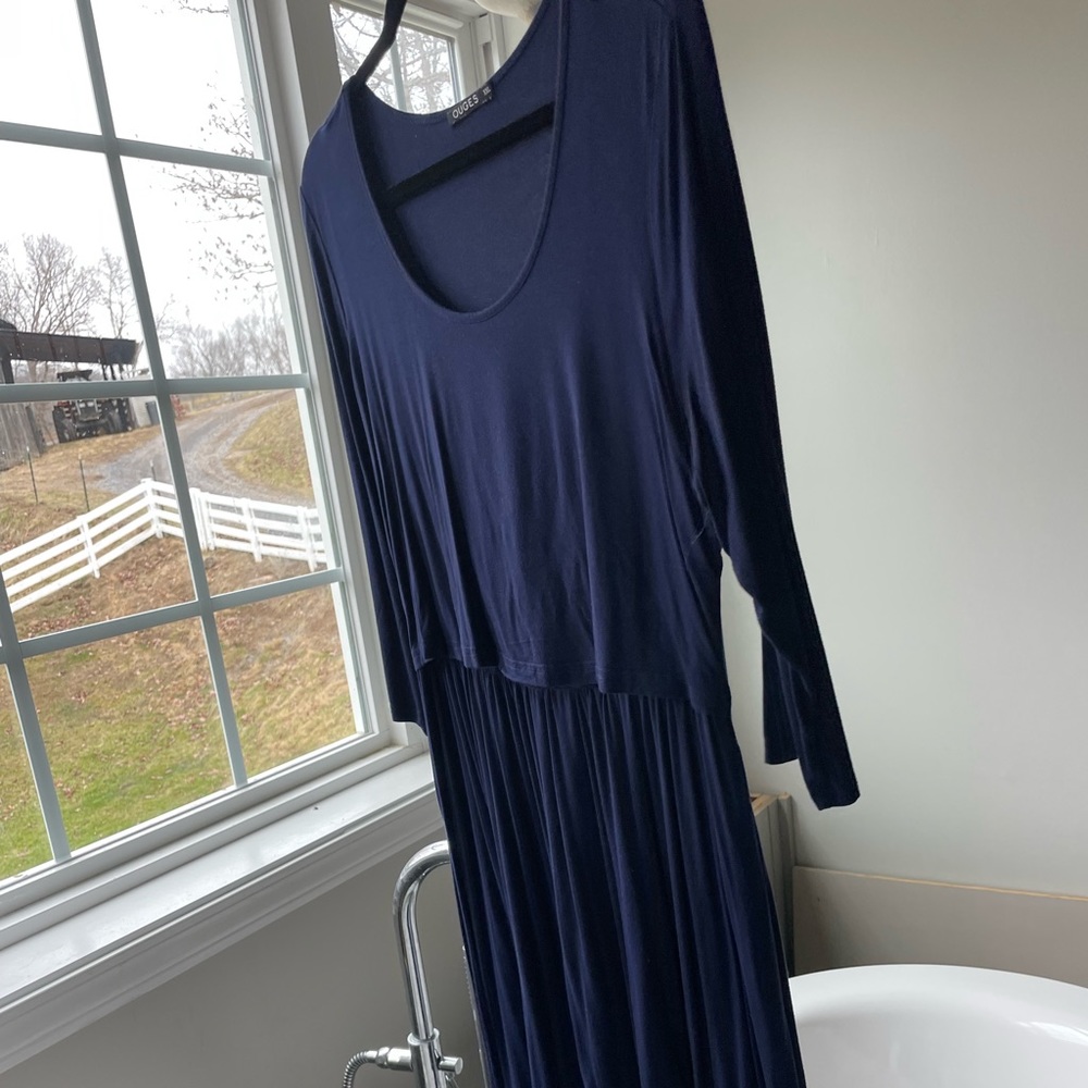 Nursing Friendly Navy Dress